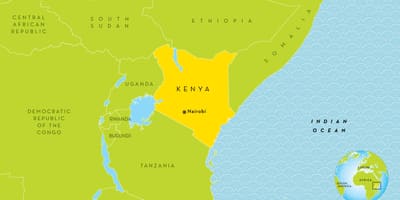 Nairobi Kenýa á kort