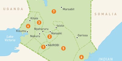 Kort af nanyuki Kenýa